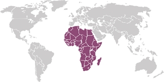 Map with the African region highlighted.
